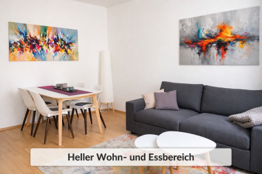 Bright living and dining area