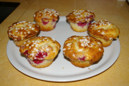Petit-déjeuner : muffins aux framboises