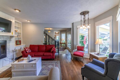 Lounge by the fire while watching TV or playing games.