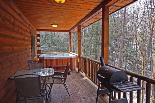 Back Deck, with Dining Table, Grill and Hot Tub