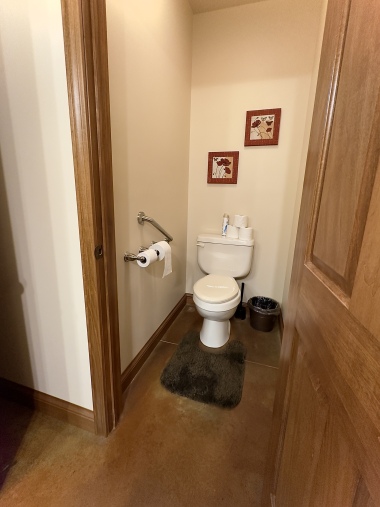 The bathrooms are designed for maximum privacy with toilets and showers in their own rooms. 