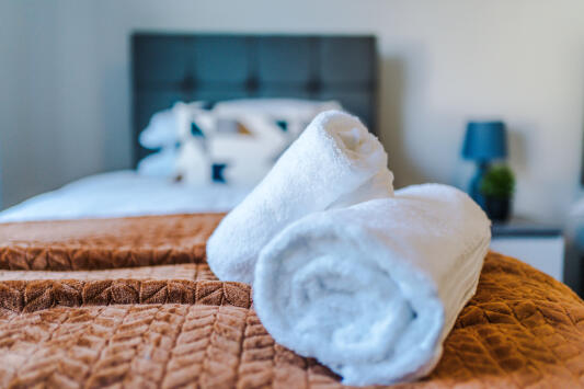 Towels and linens provided