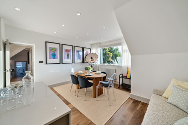 Luxury dining space with stylish finishes and seating.