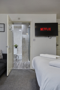 Spacious bedroom ideal for business travellers and families