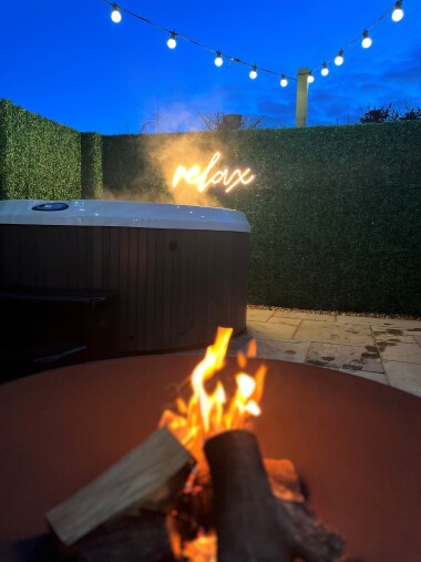 Fire pit and hot tub
