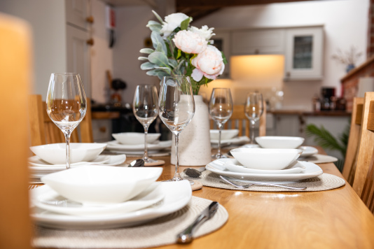 Thoughtfully supplied dining essentials for a comfortable, home-from-home meal experience