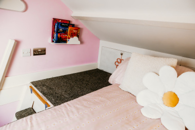 bedroom upstairs on balcony