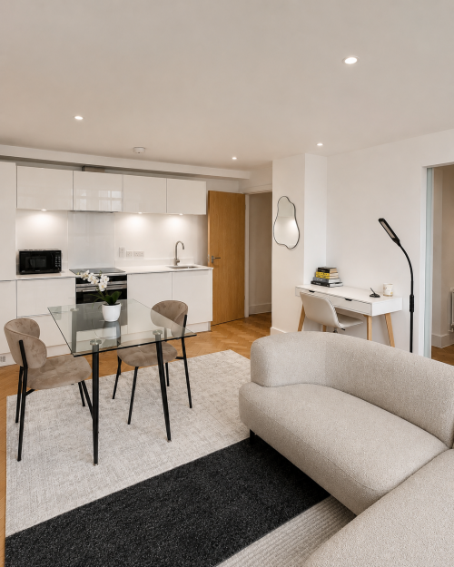 A fully equipped modern kitchen with everything you need to cook, dine, and feel right at home during your stay.