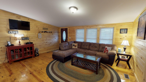 Spacious living room great for relaxing after a day of adventures & exploring!