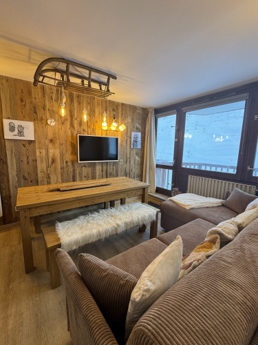 espace de vie - balcon plein sud, vue sur les pistes