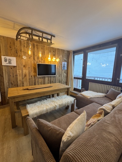 espace de vie - balcon plein sud, vue sur les pistes