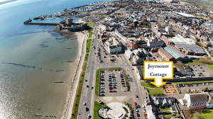 Overhead view of Carrickfergus town & castle
