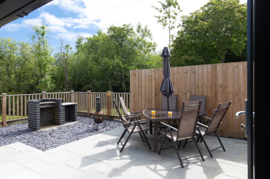 Outside dining area and bbq