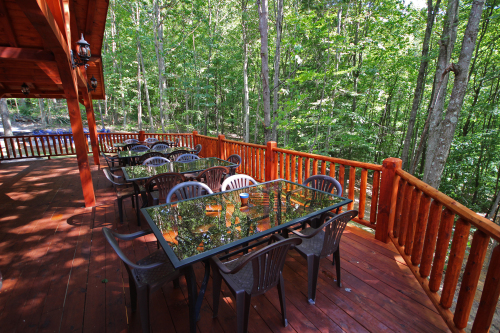  Deck Dining Tables and Chairs, west end of Maple Ridge Lodge