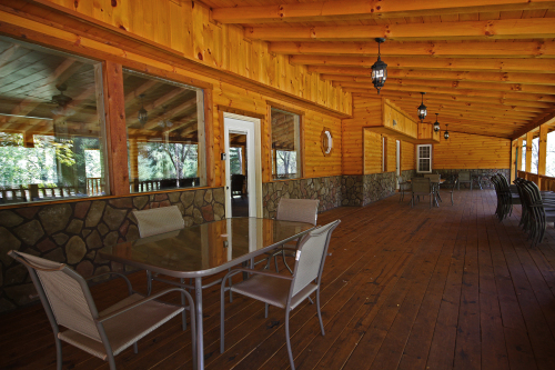 Outdoor Dining Table, Front Porch, The Western Lodge