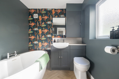 Relax and unwind in this beautifully updated spa-style bath.