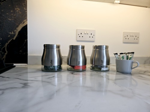 Tea coffee sugar and milks