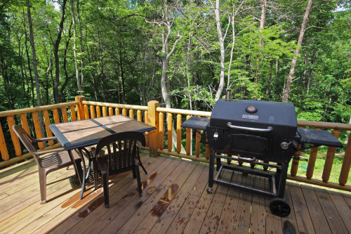 Charcoal Grill and one of the Table sets, on Deck