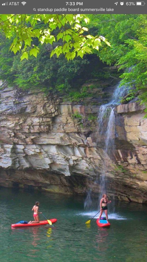 Paddle boarding on Summersville lake
