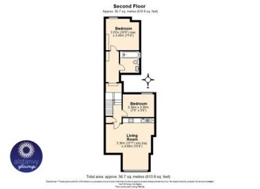 Floorplan for The Lookout. Please note the stairs in the internal hallway, sadly this apartment is not suitable for those with mobility issues.