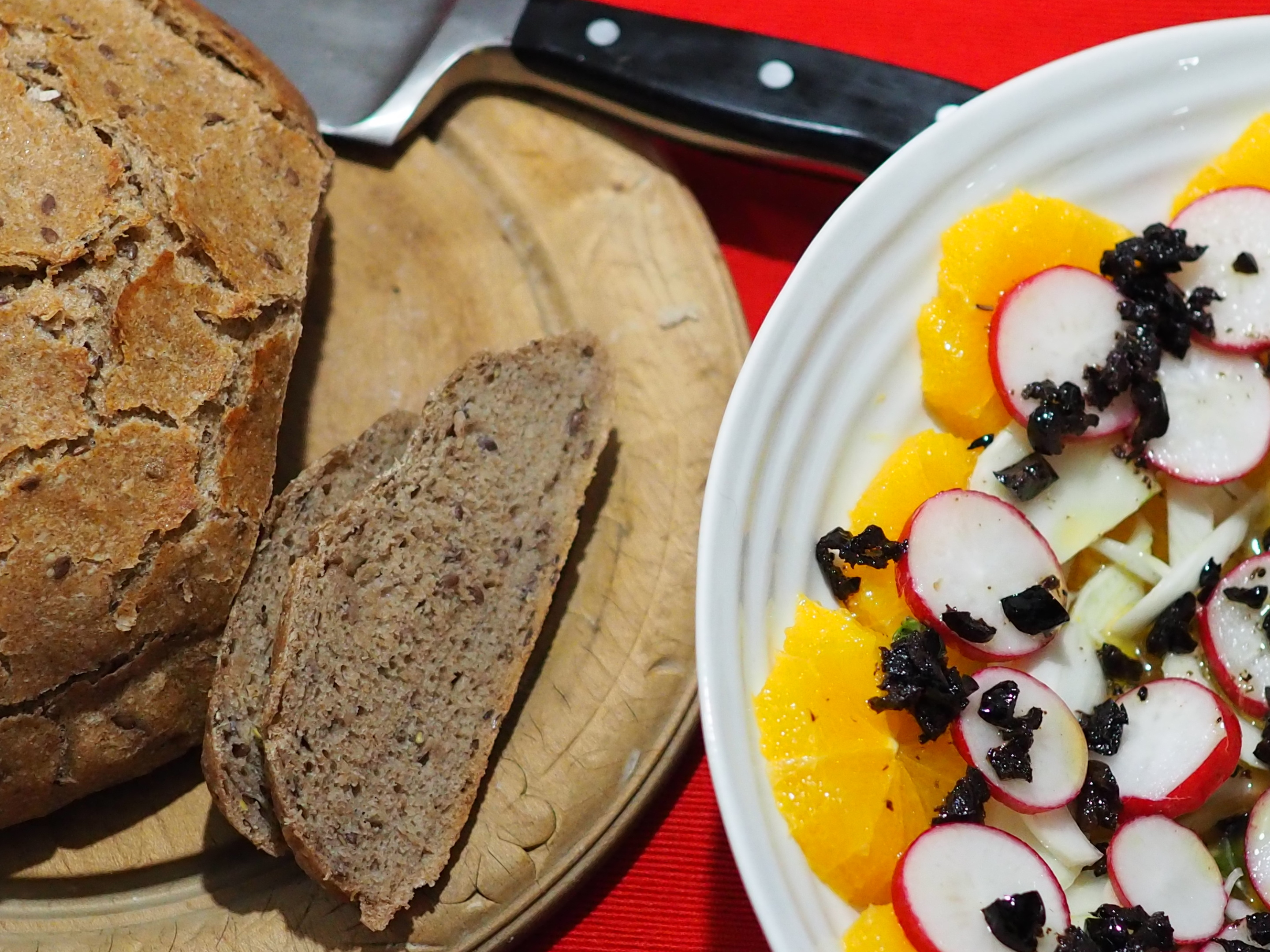 Orange, Fennel, Radish and Black Olive salad
