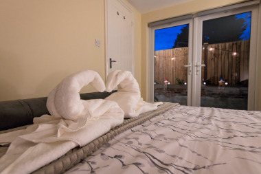 Bedroom with patio view 