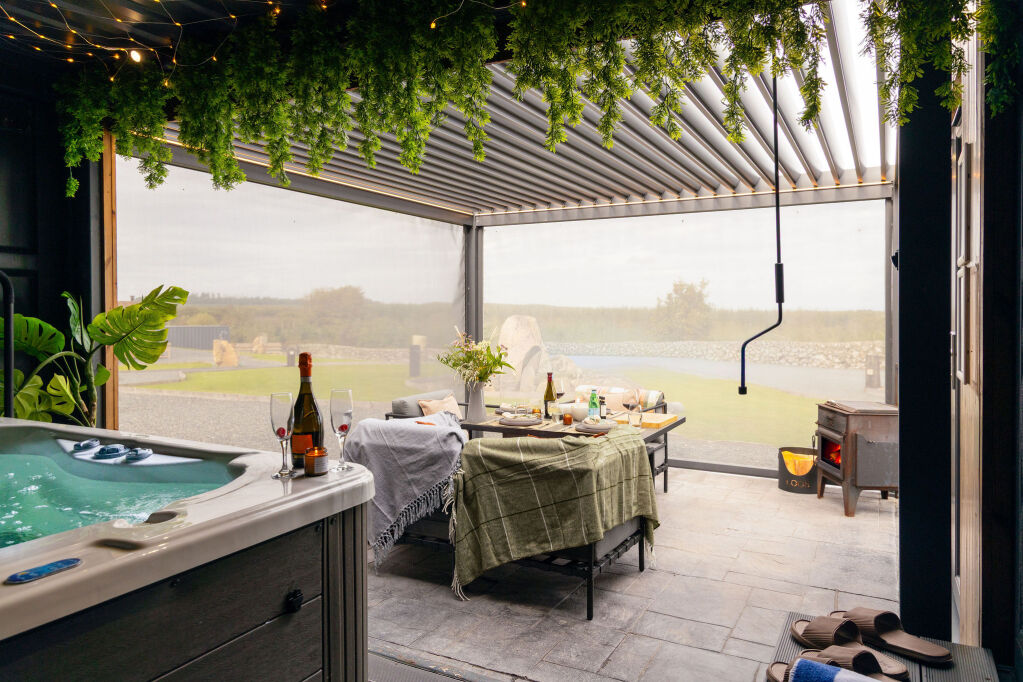 [{'Text': 'Covered terrace area', 'CultureCode': 'en-GB'}] glamping cabins and grounds, photo 25 of 32