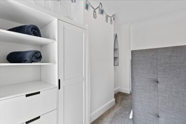 Second bedroom with full size single bunk beds