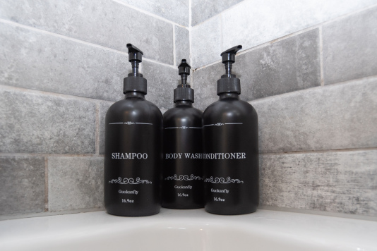 Complimentary shampoo, shower gel, and conditioner provided for your convenience.