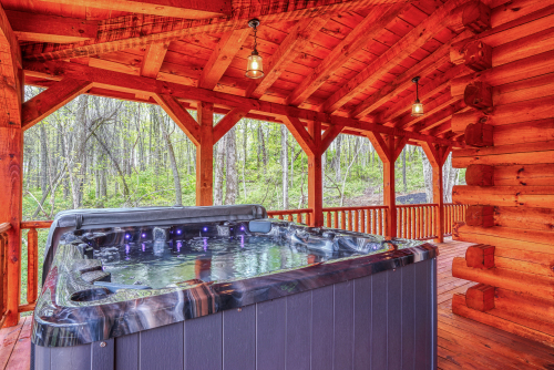 8-Person Hot Tub, looking east, Main Back Deck, Jackson's Luxury Hideaway