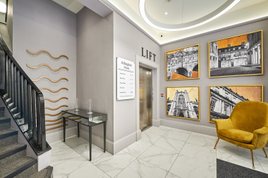 entrance lobby and lift in Arlington House