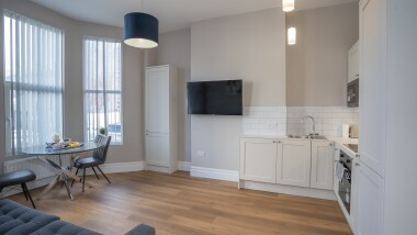 Open plan kitchen/Dining Apartment 1