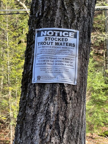 The creek is stocked with trout