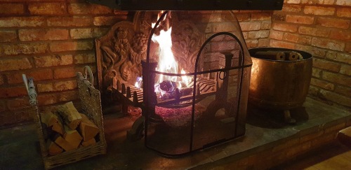 Open fire in the restaurant