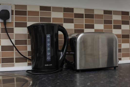 Kettle and toaster provided for your convenience