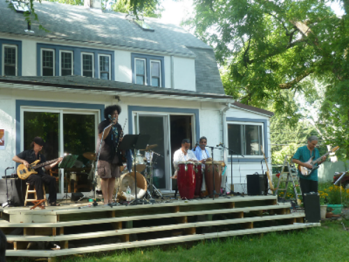 back yard concert. lovely!