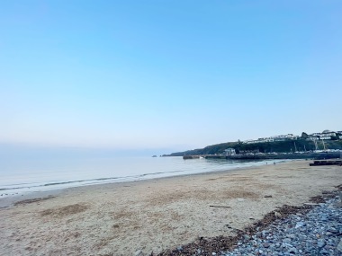 beach view from nearby pub