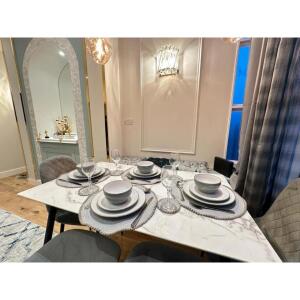 This photo represents the dining table inside the flat. 