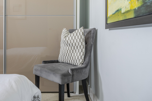 Retreat to this serene and stylish bedroom, designed for ultimate comfort and relaxation. With plush bedding, elegant décor, and soft ambient lighting, it offers a peaceful, luxurious haven to unwind and recharge.