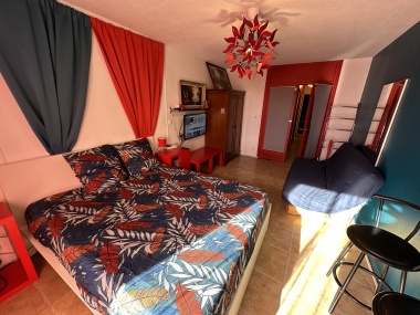 Chambre/salon 2 avec un lit double et 1 canapé lit