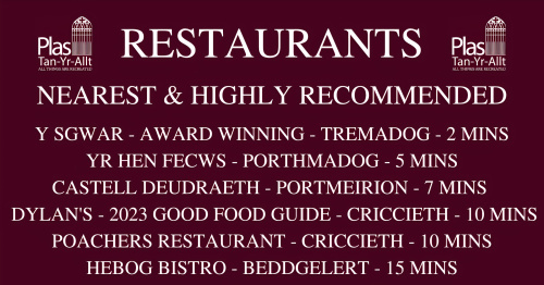 Recommended Restaurant List.