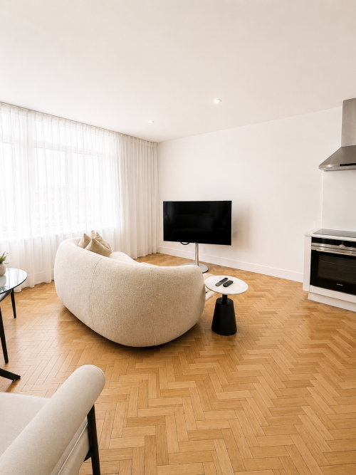 A beautifully designed and comfortable living area featuring a plush sofa, Netflix, Sky Sports, and Sky Movies — offering fantastic entertainment and the perfect space to relax, unwind, and enjoy your favourite shows, films, and live sport.