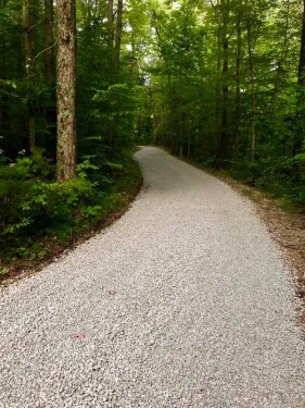 Private driveway.  Country roads take me home to the place I belong Red Wolf Falls mountain mama take me home country roads...