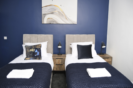 Bedroom 1 - Super King size or Twin with Orthopaedic Mattress 