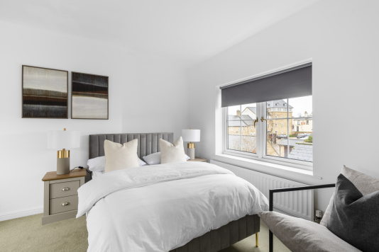 Bedroom no 3, spacious bedroom with luxurious bedding for a great night sleep. 