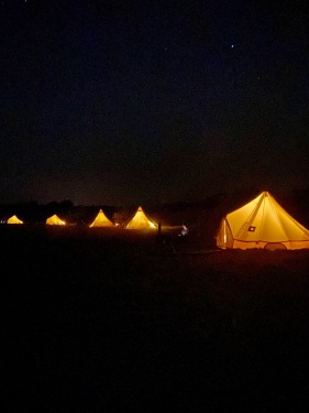 Glamping at night