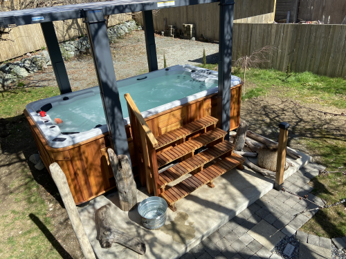 Heated salt water swim spa