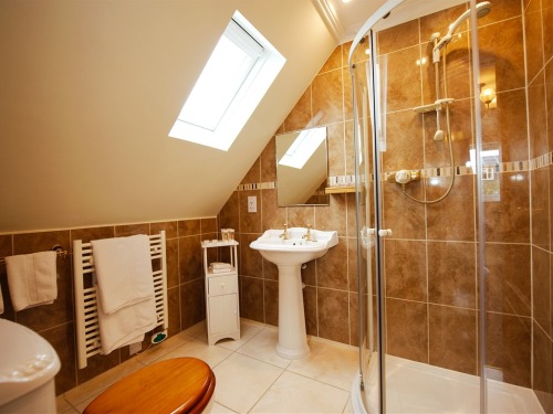 En suite shower room with powerful shower.
