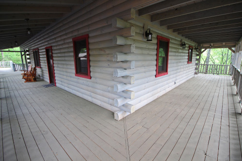 Front Porch and right side Deck, from Corner