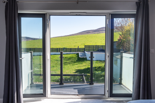 Balcony with views over the peak district